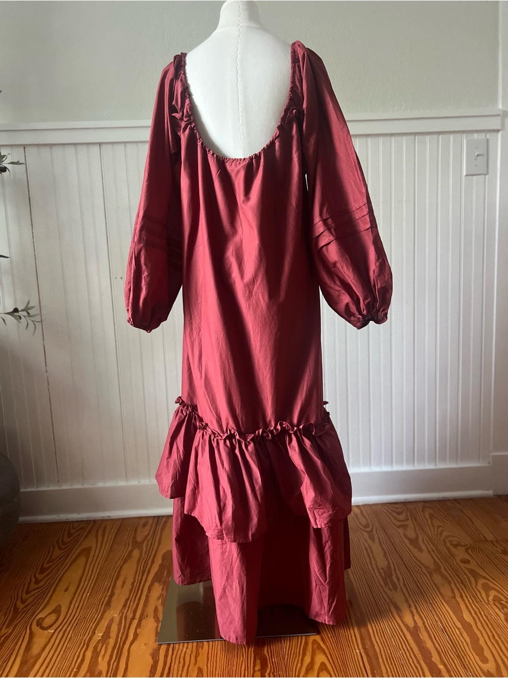 Women’s ASOS Channel Neckline And Ruffled Hem Maxi Dress Size 6 Rust Prairie - Picture 5 of 10